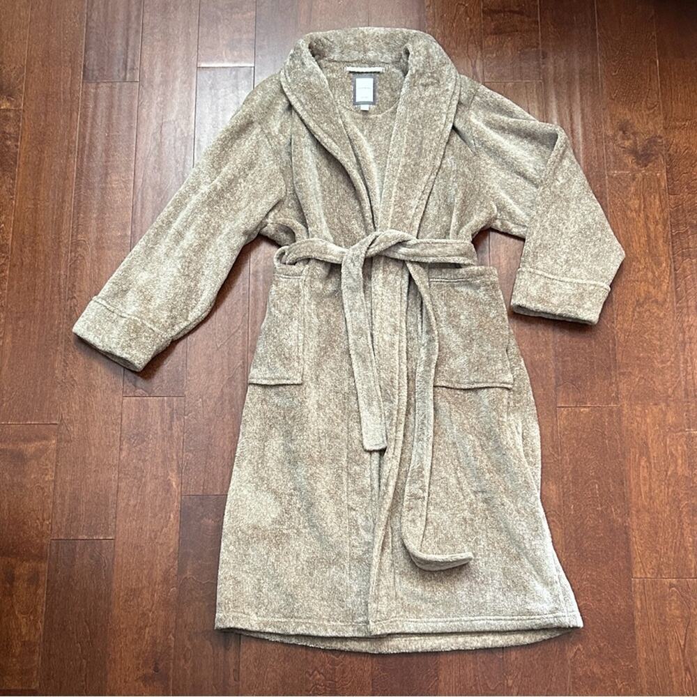 Daniel Buchler Men’s Plush Tan Bathrobe, Size L/XL